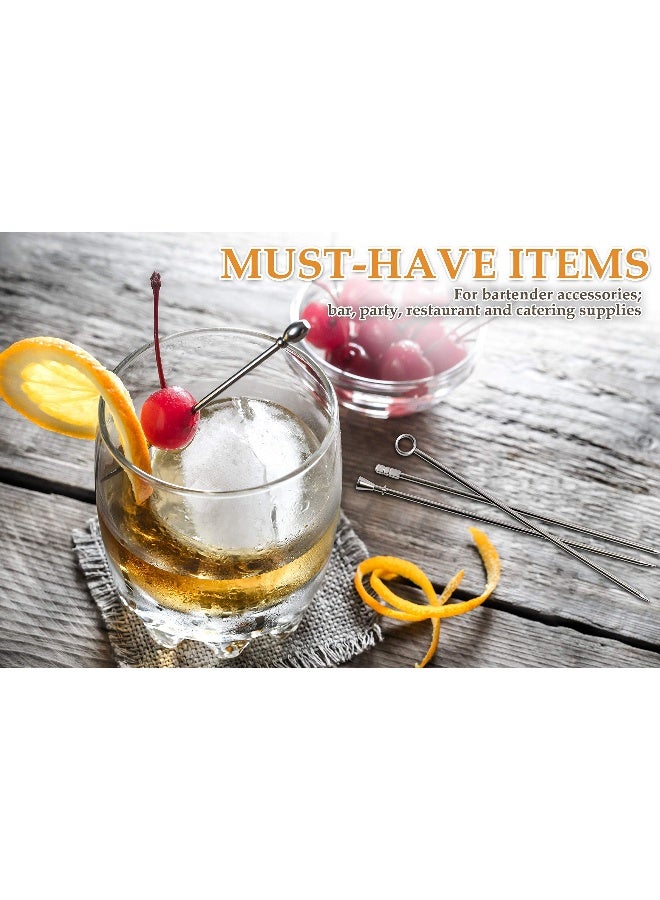 DEMIGO Cocktail Picks 16pcs, 8 New Styles Stainless Steel Reusable Olive Stuffers Martini Pick set Fruit Toothpick Garnish Skewers Appetizer Drink Stick for Bar party, Barbeque Snack, Club sandwiches - Image 5